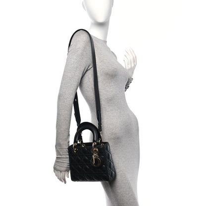 Christian Dior Lambskin Cannage Small My ABCDior Lady Dior Black 2 of 9