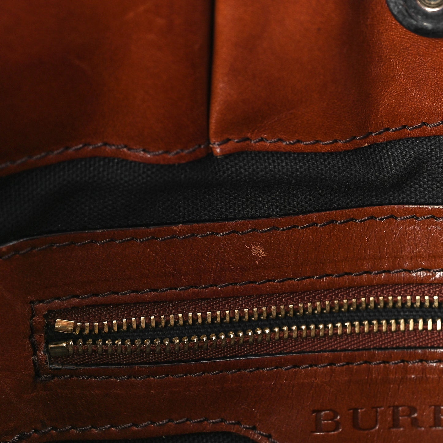 Bridle Calfskin House Check Medium Whipstitch Tote Dark Tan