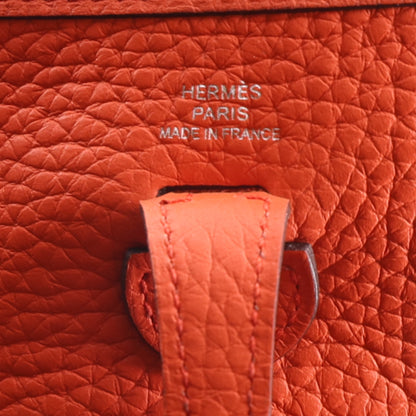 Hermes Taurillon Clemence Amazone Evelyne TPM Orange Poppy Bleu Saint Cyr 6 of 10