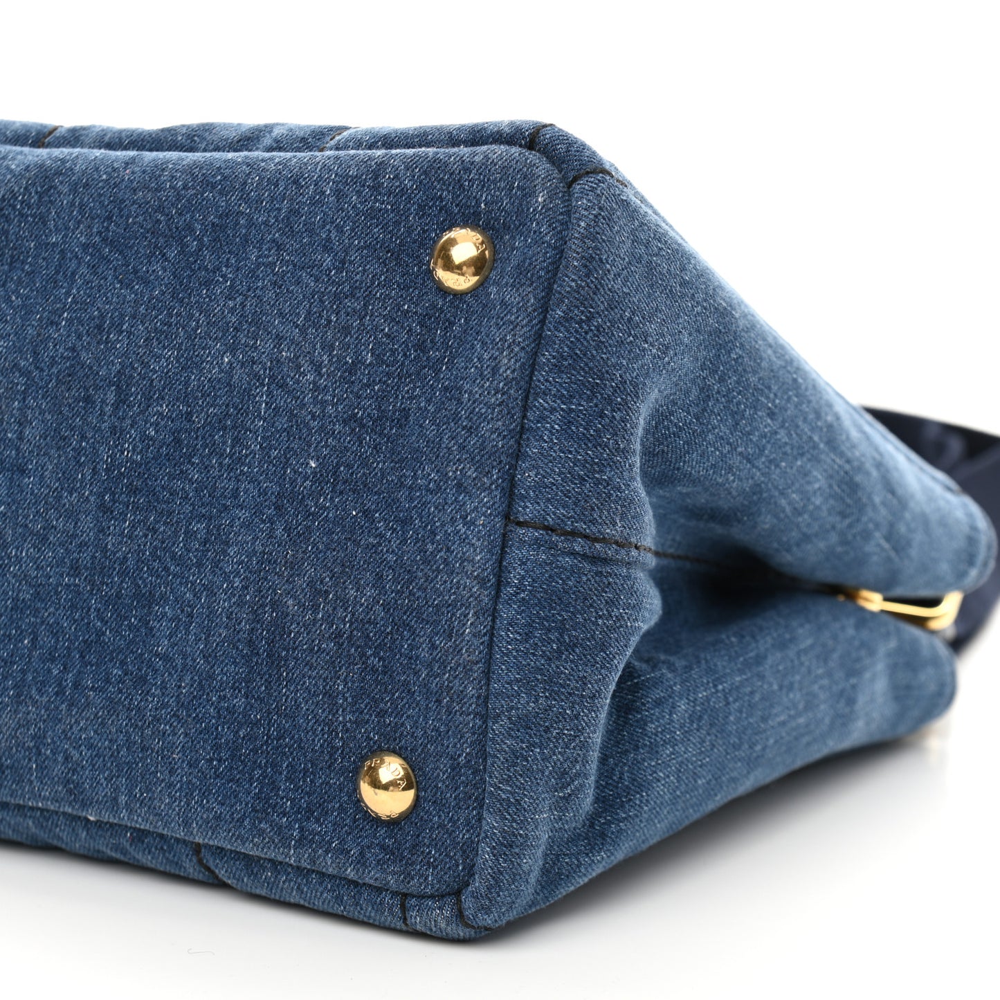 Denim Small Logo Tote Bleu