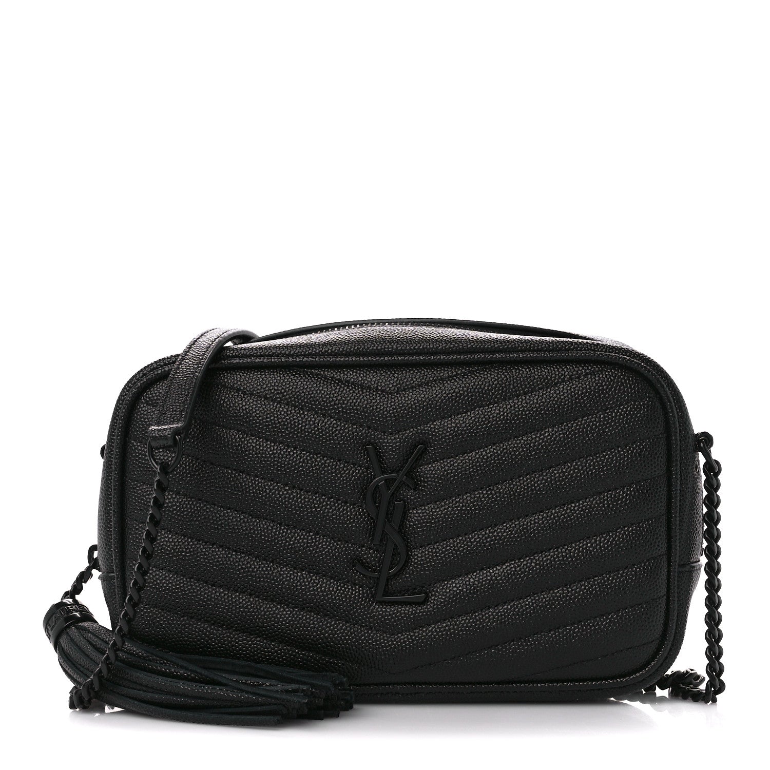 Saint Laurent Grain De Poudre Matelasse Monogram Mini Lou Camera Bag Black 1 of 10