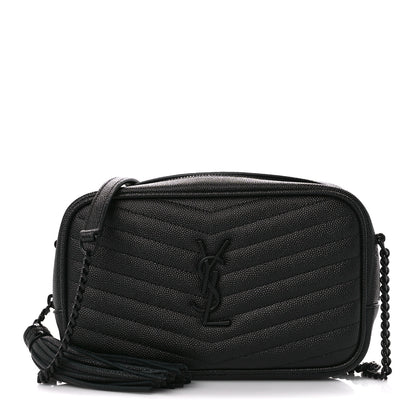Saint Laurent Grain De Poudre Matelasse Monogram Mini Lou Camera Bag Black 1 of 10