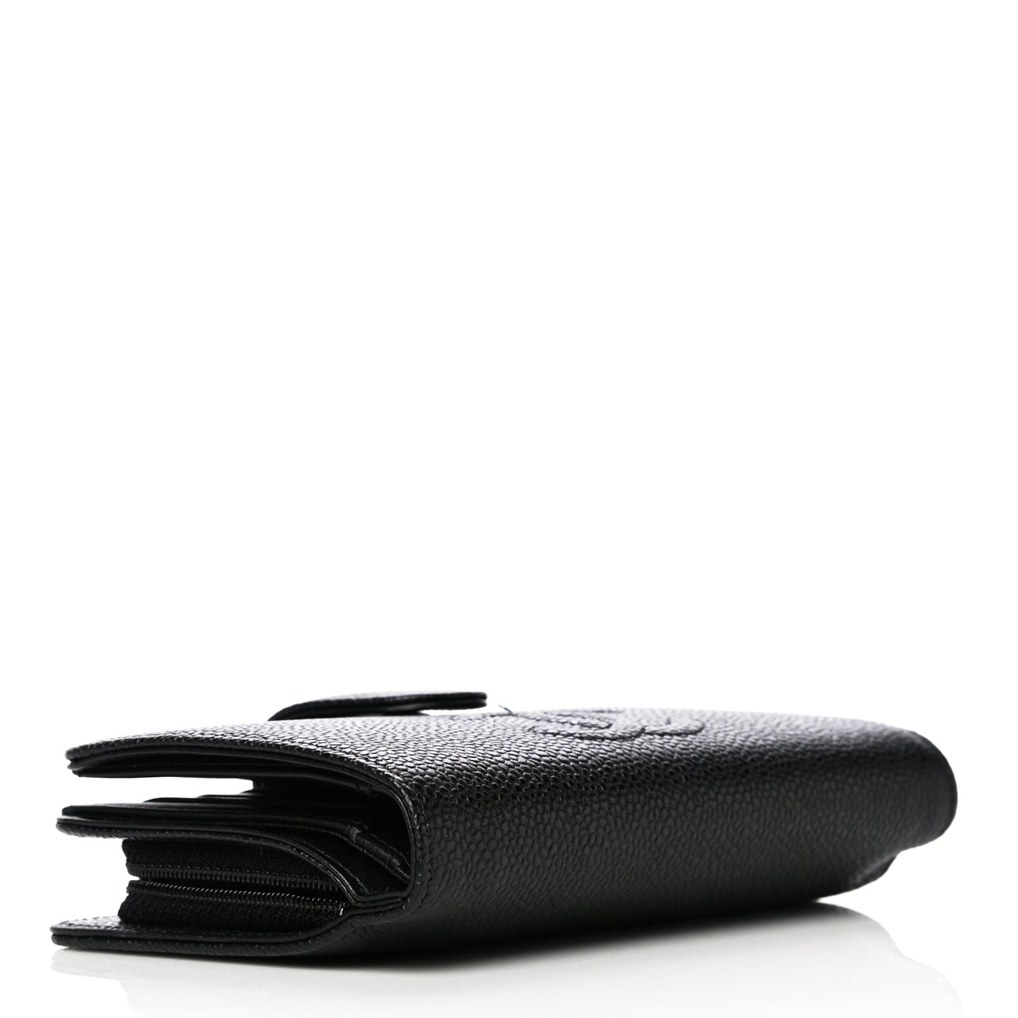Caviar Timeless CC Zipped Pocket Wallet Black