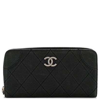 Chanel Caviar Quilted Stitched Outdoor Ligne Wallet Black 1 of 12
