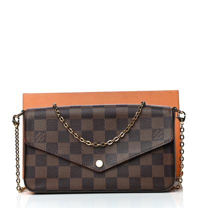Louis Vuitton Damier Ebene Pochette Felicie Chain Wallet 14 of 14