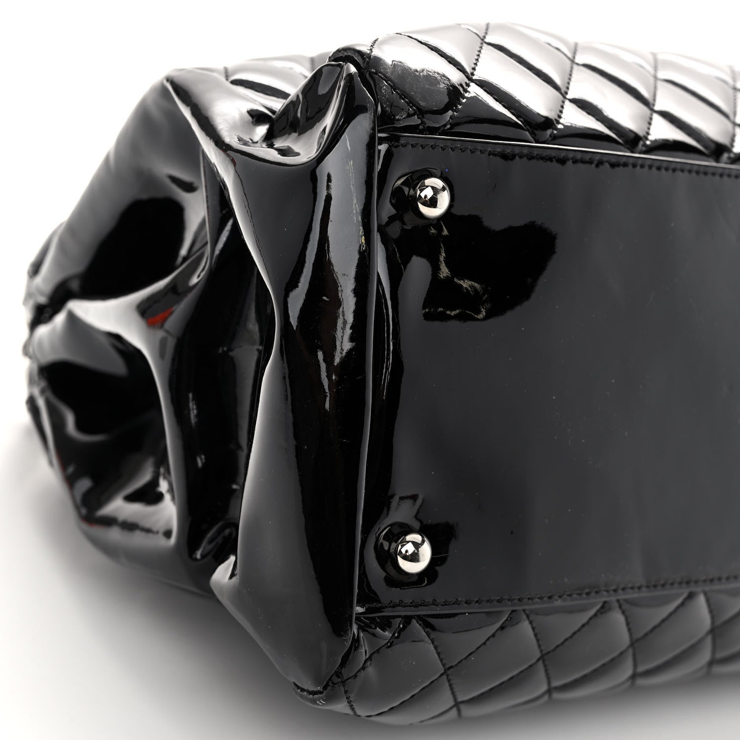 Chanel Patent Quilted Large Just Mademoiselle Bowling Bag Black 11 of 14