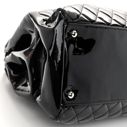 Chanel Patent Quilted Large Just Mademoiselle Bowling Bag Black 11 of 14