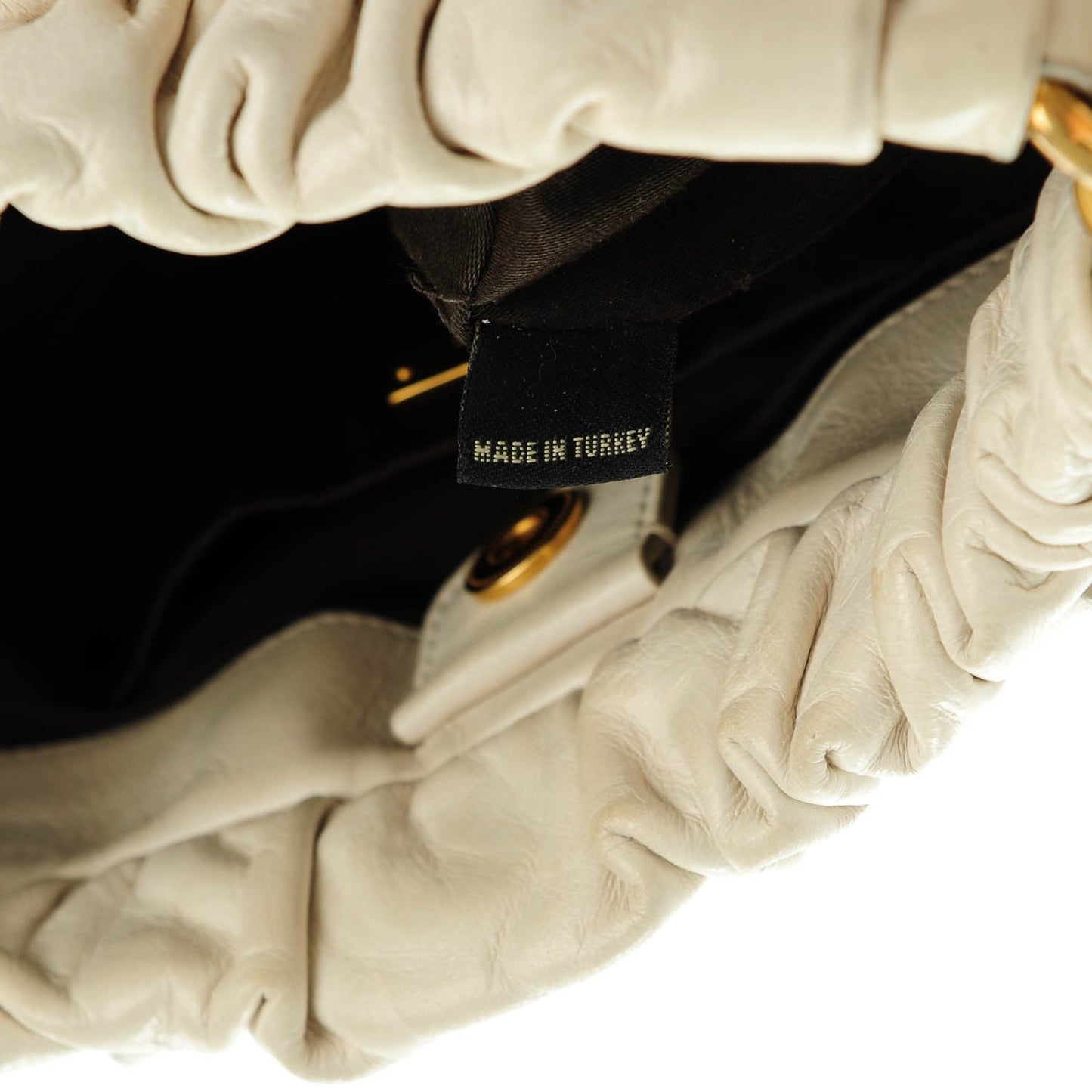 Vitello Lux Gathered Tote Quarzo