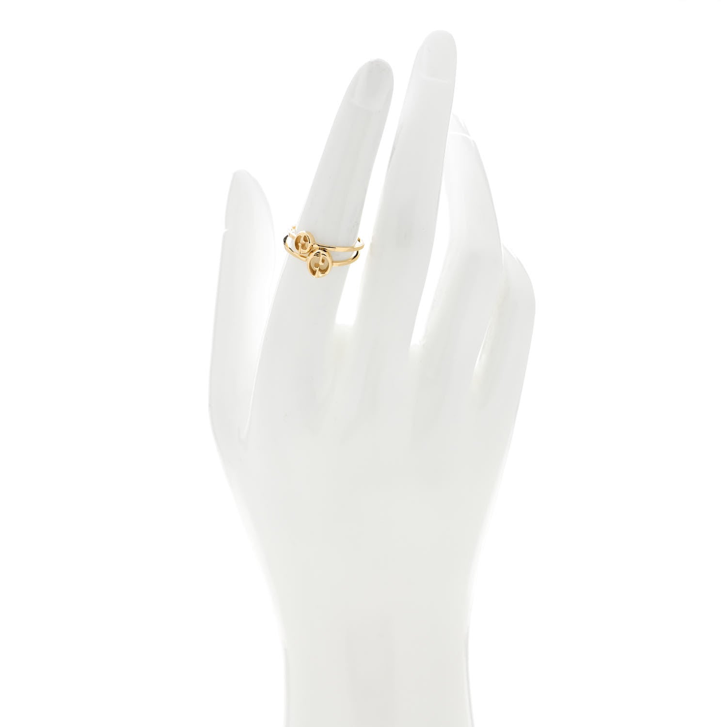 Gucci 18K Yellow Gold Double Connected Ring Set 53 6.5 2 of 6