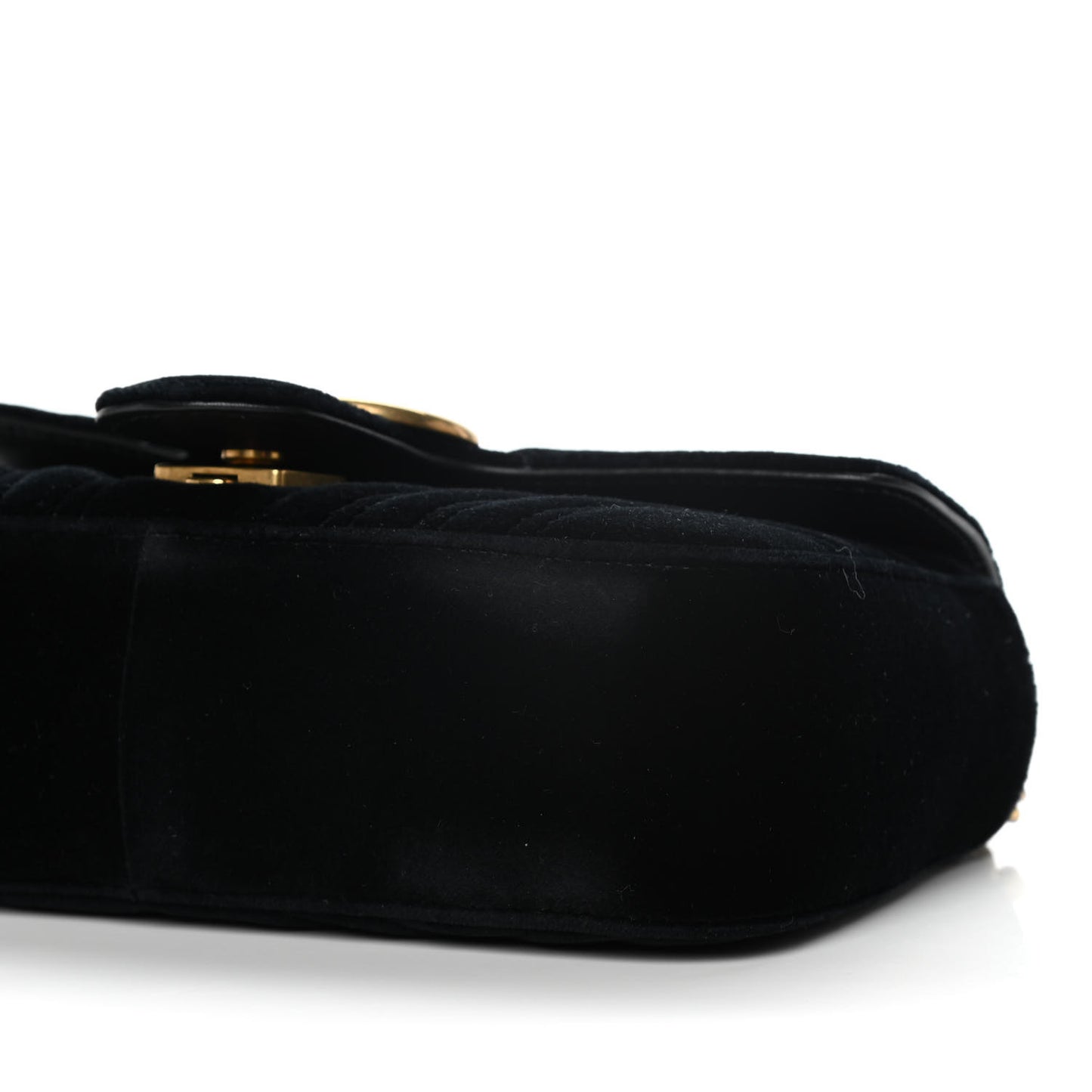Velvet Matelasse Mini GG Marmont Shoulder Bag Black