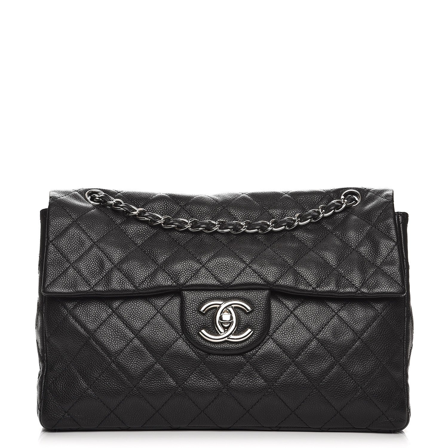 Chanel Washed Caviar Maxi Single Flap Black 1 of 8