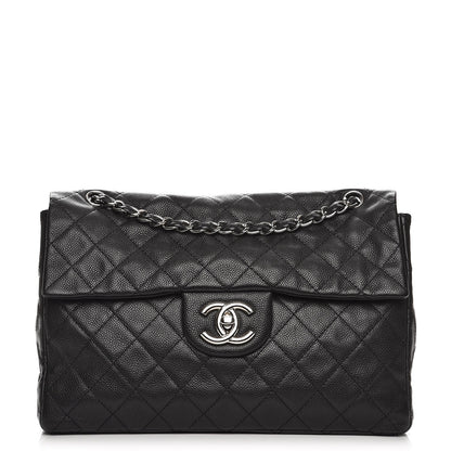 Chanel Washed Caviar Maxi Single Flap Black 1 of 8