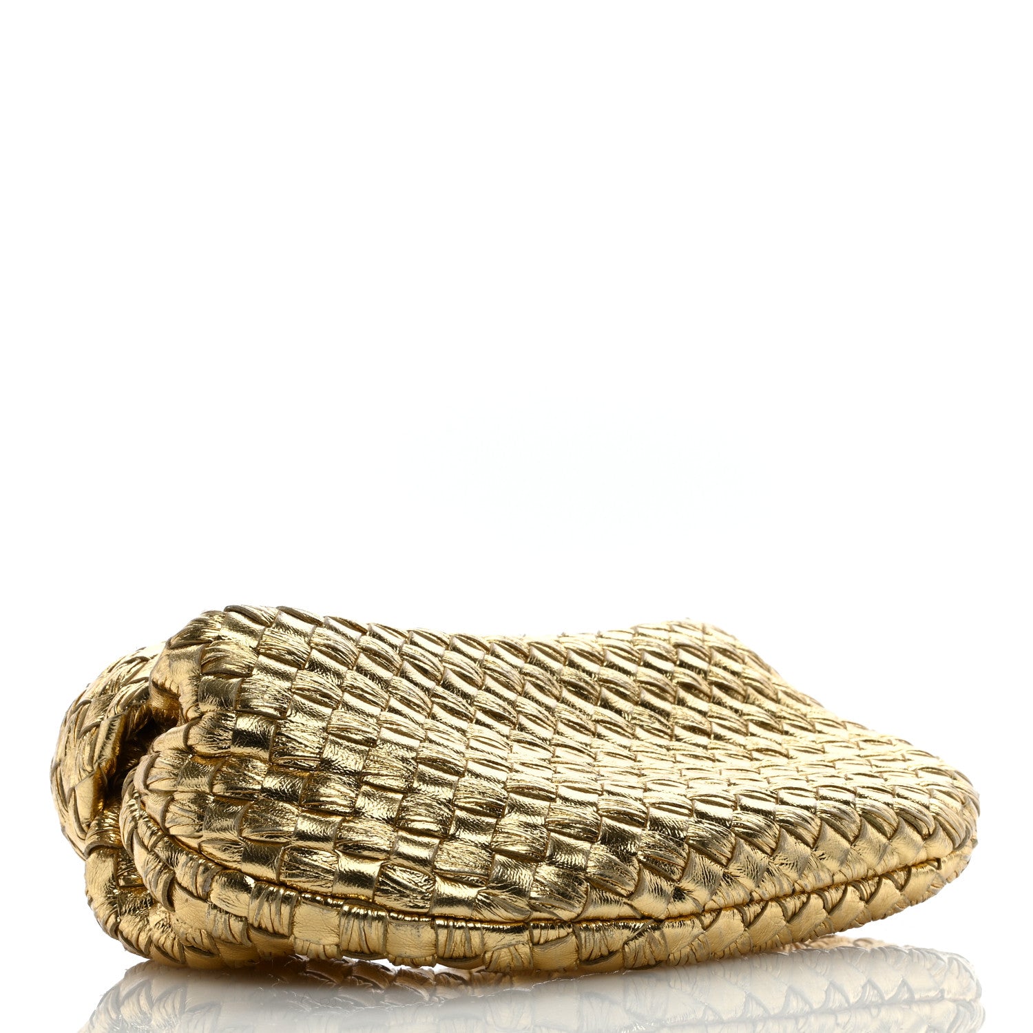 Bottega Veneta Laminated Calfskin Pressed Intreccio Mini Jodie Gold 4 of 8
