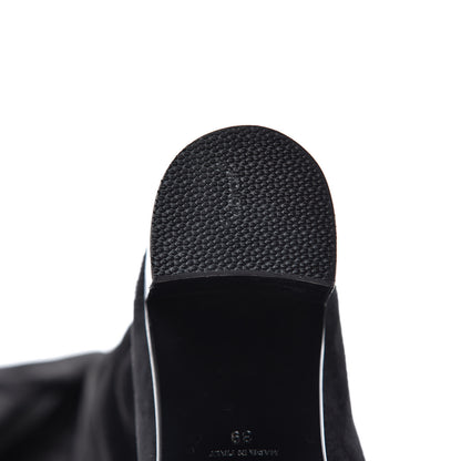 Chanel Suede Calfskin CC Over The Knee Boots 39 Black 10 of 10