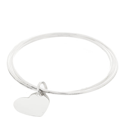 Tiffany Sterling Silver Heart Triple Bangle Bracelet 2 of 3