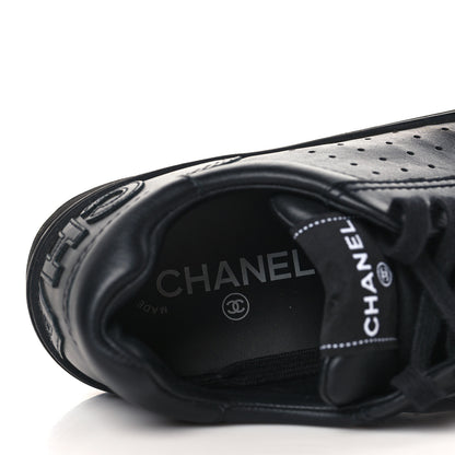 Chanel Calfskin Womens Logo Sneakers 39 Black 7 of 8