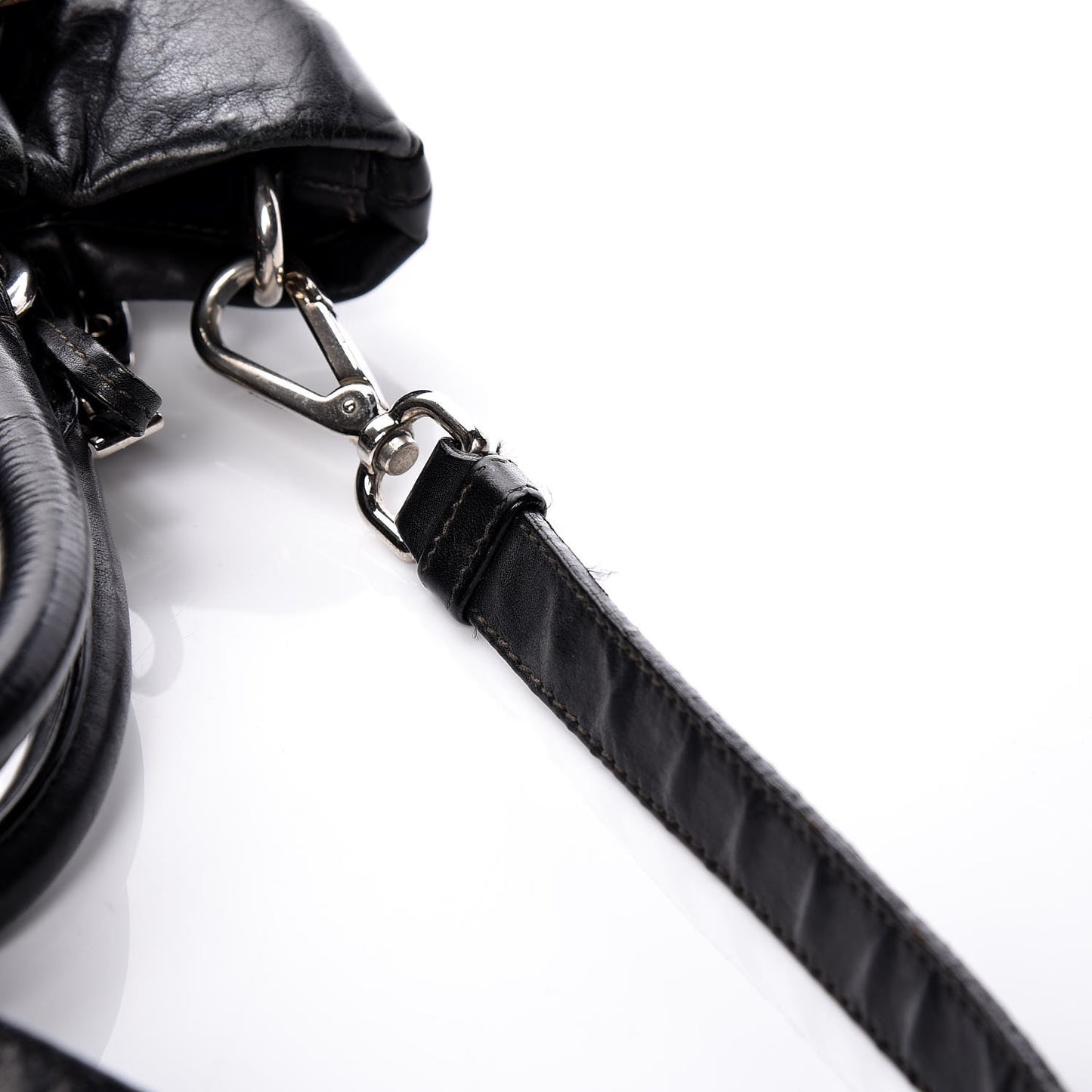Soft Calfskin Pleated Tote Black