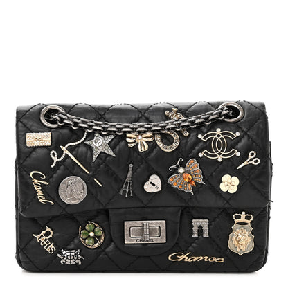 Chanel Aged Calfskin Lucky Charms 2.55 Reissue 224 Flap Black 1 of 12