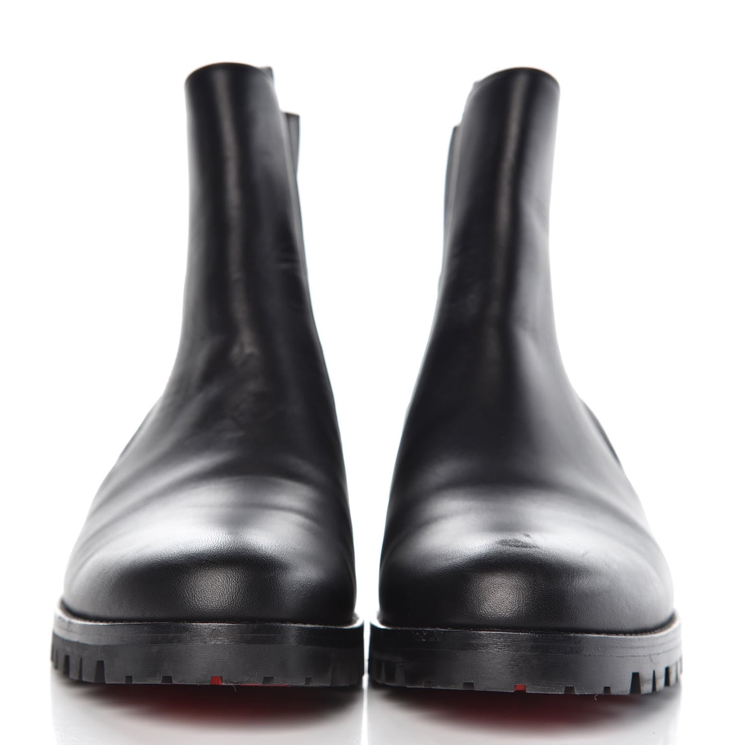 Christian Louboutin Calfskin Marchacroche Flat Chelsea Boots 37.5 Black 2 of 7