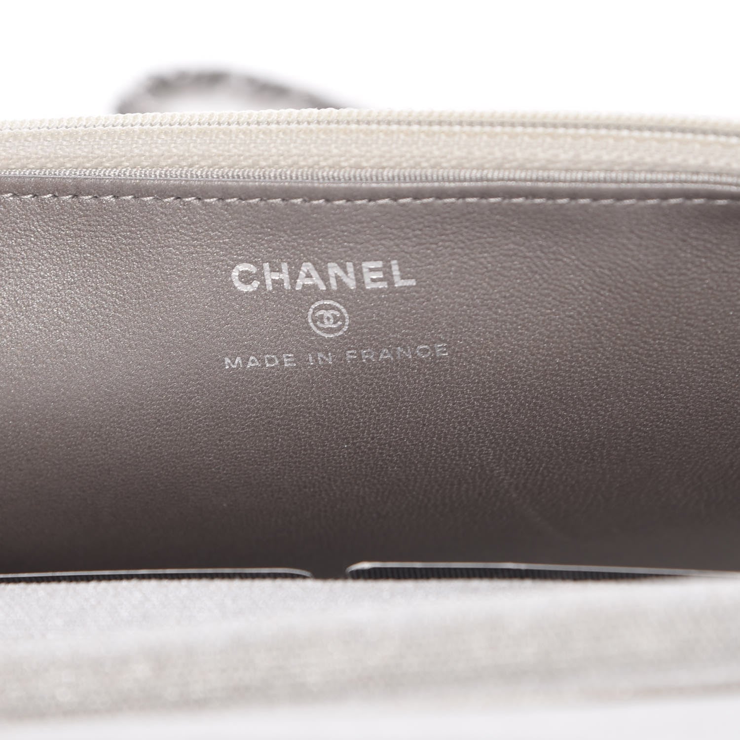Chanel Metallic Canvas Quilted Space Charms Wallet On Chain WOC Silver 6 of 11