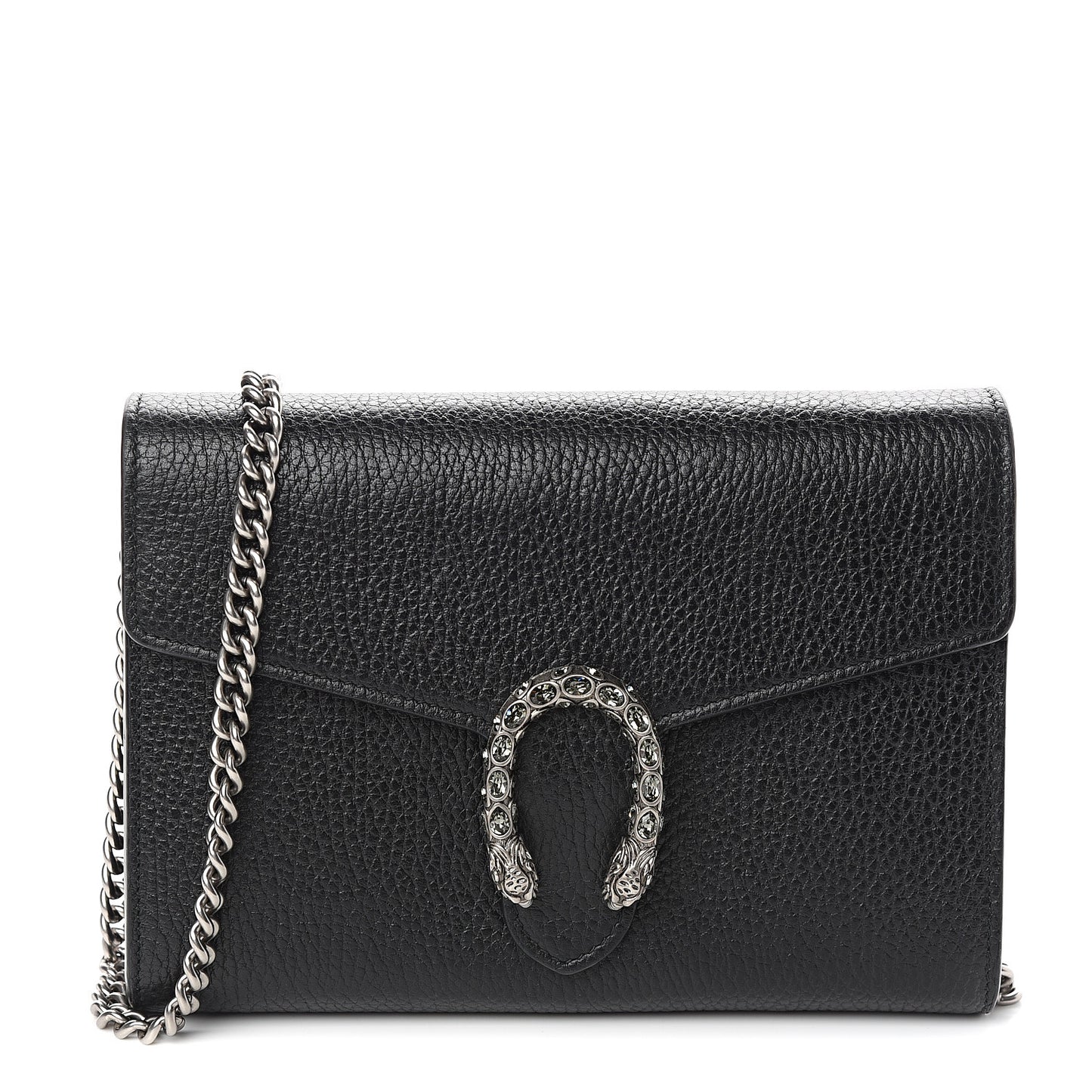 Calfskin Mini Dionysus Chain Wallet Black