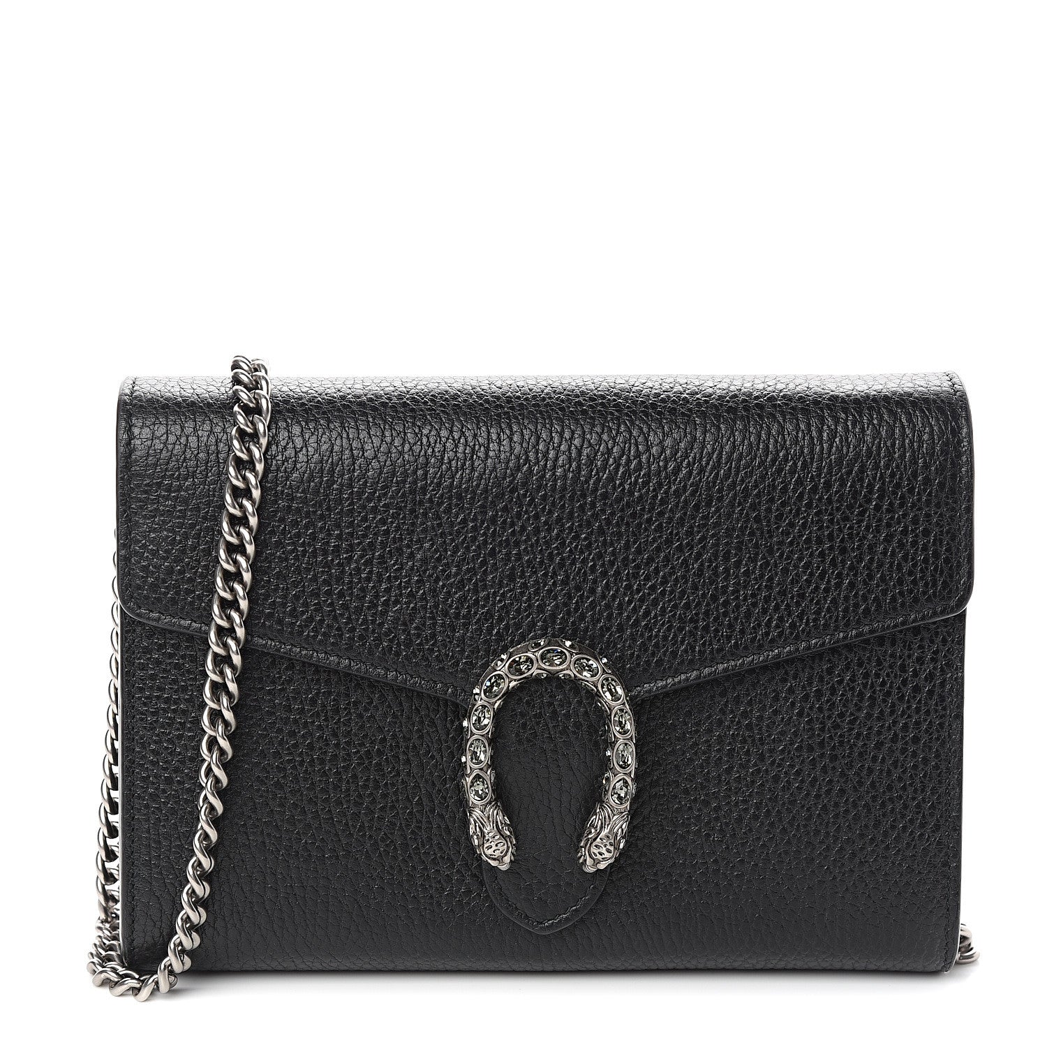 Gucci Calfskin Mini Dionysus Chain Wallet Black 1 of 10