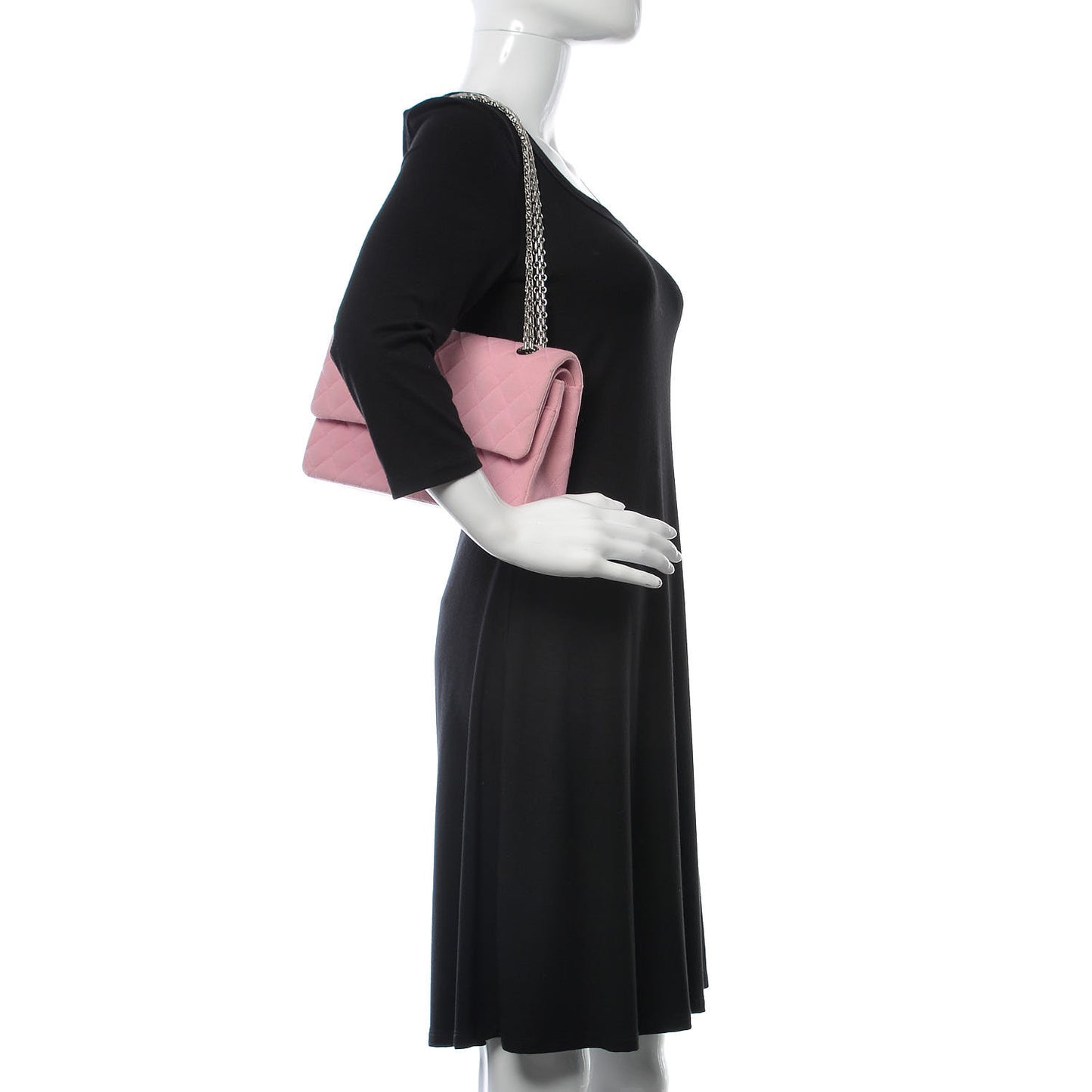 Jersey Quilted Medium Double Flap Pink