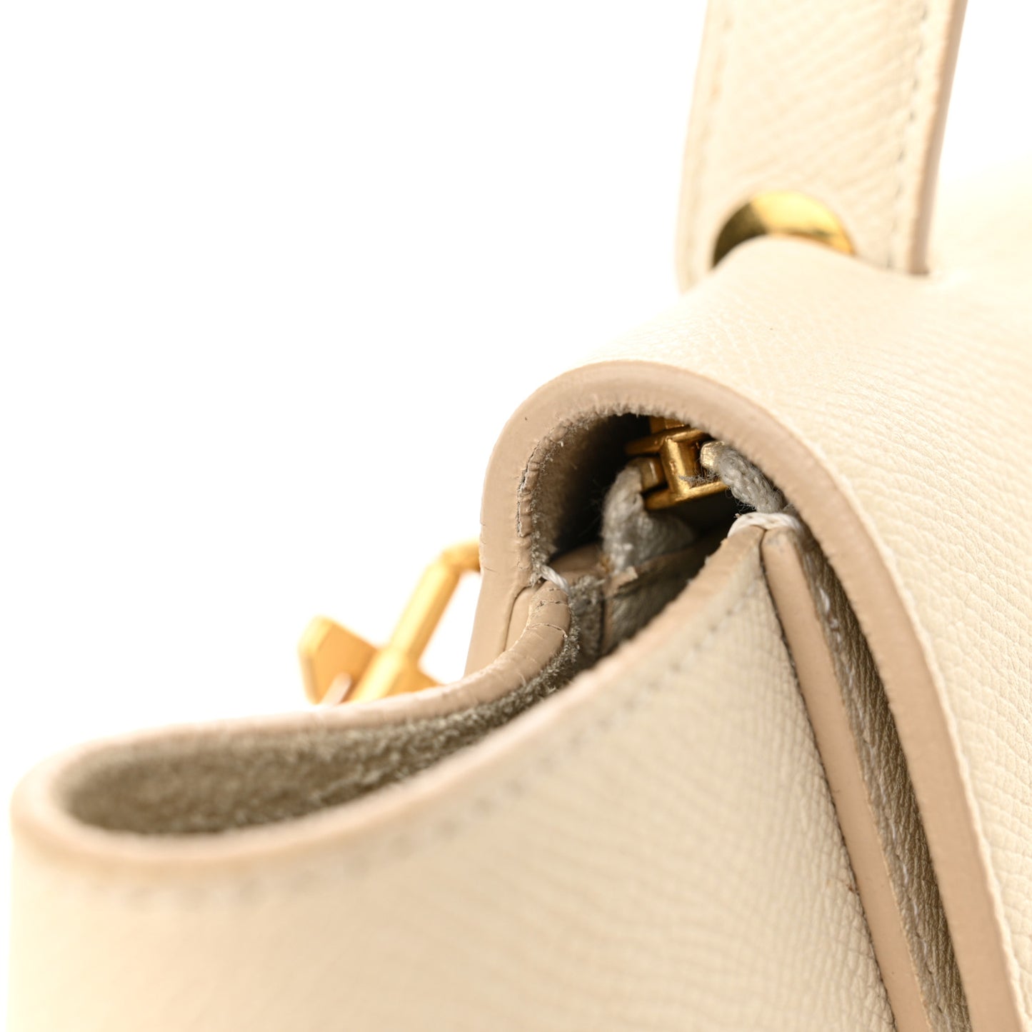 Grained Calfskin Micro Belt Bag White