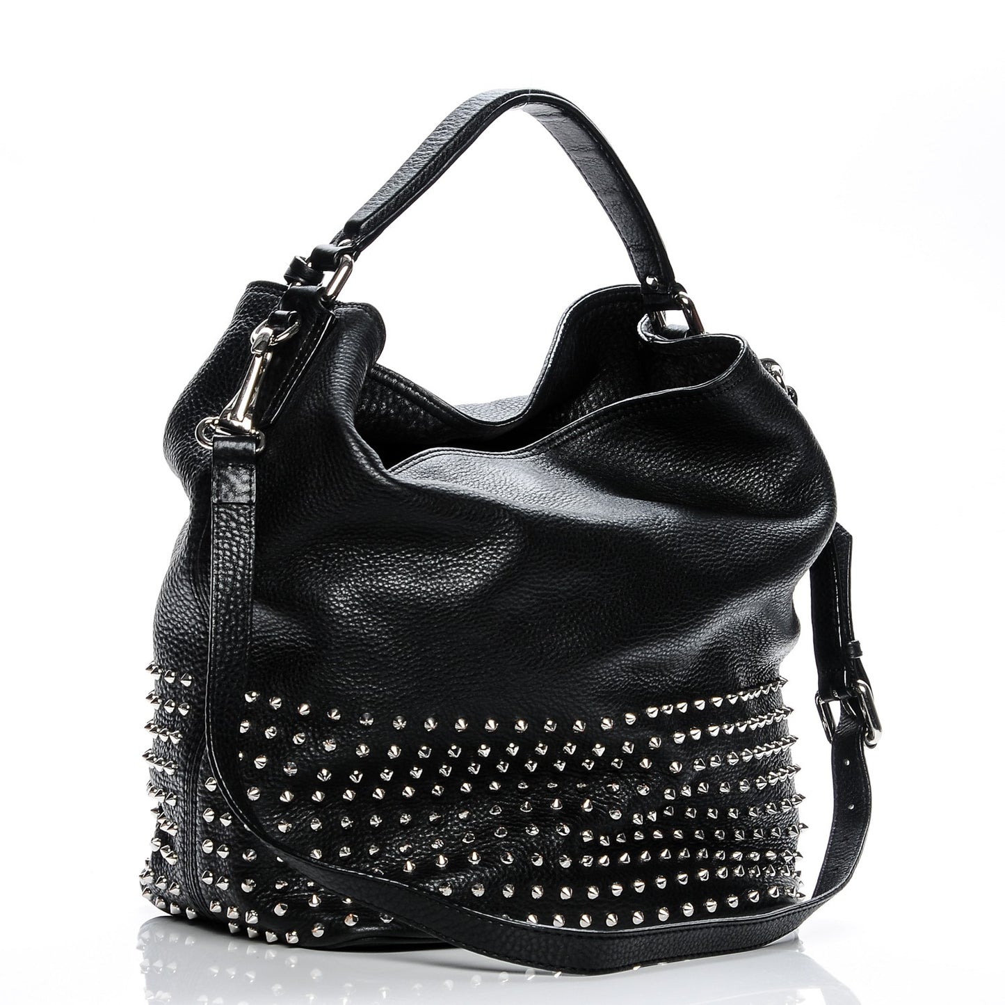 Calfskin Studded Medium Susanna Hobo Black