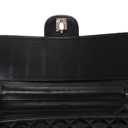 Chanel Patent Calfskin Quilted Flap Clutch With Chain Black 10 of 14