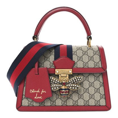 Gucci GG Supreme Monogram Small Queen Margaret Top Handle Bag Red 1 of 11