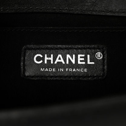 Chanel Calfskin Quilted Medium Boy Top Handle Flap Black 6 of 11