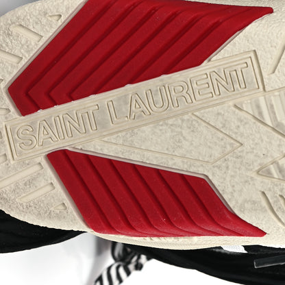 Saint Laurent Calfskin Smith High Top Sneakers 40 White Black 7 of 10