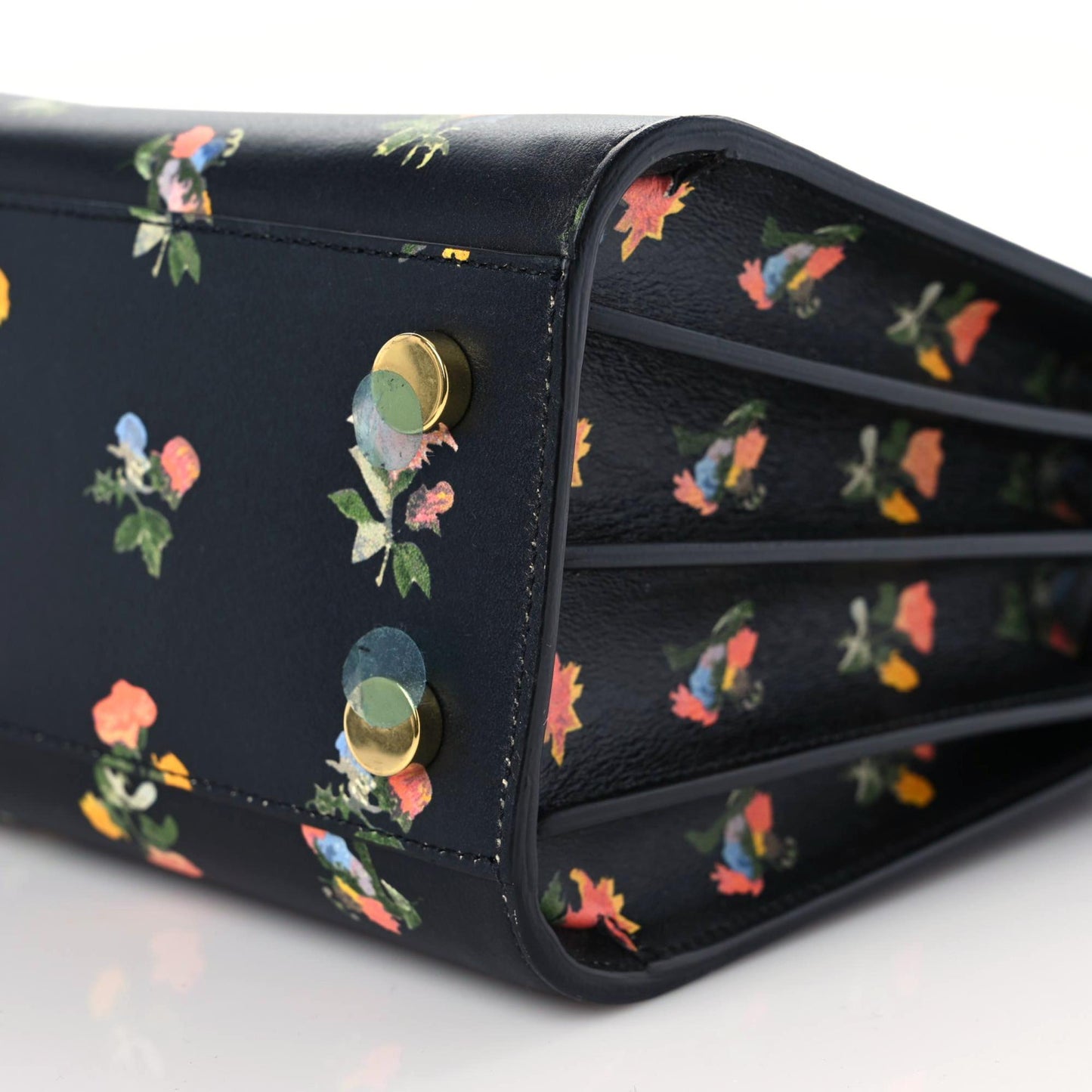 Calfskin Prairie Printed Nano Sac De Jour Black