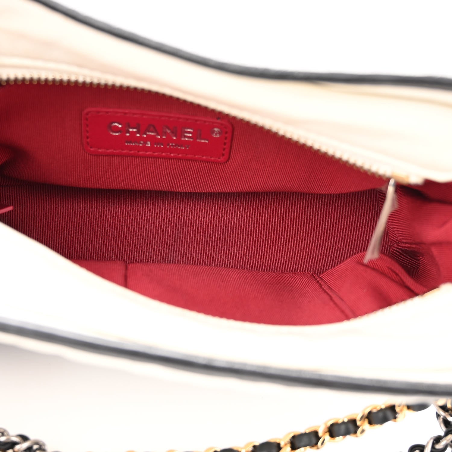Chanel Aged Calfskin Quilted Small Gabrielle Hobo Black White 5 of 12