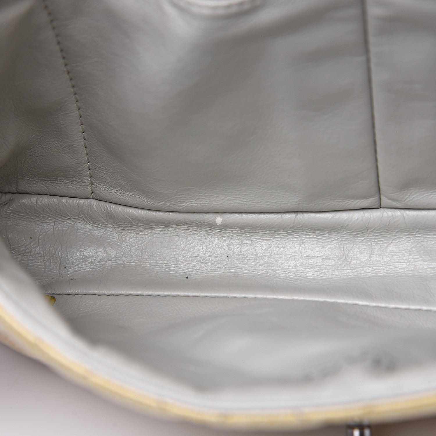 Chanel Crinkled Patent Calfskin Quilted East West Flap Light Beige 12 of 12