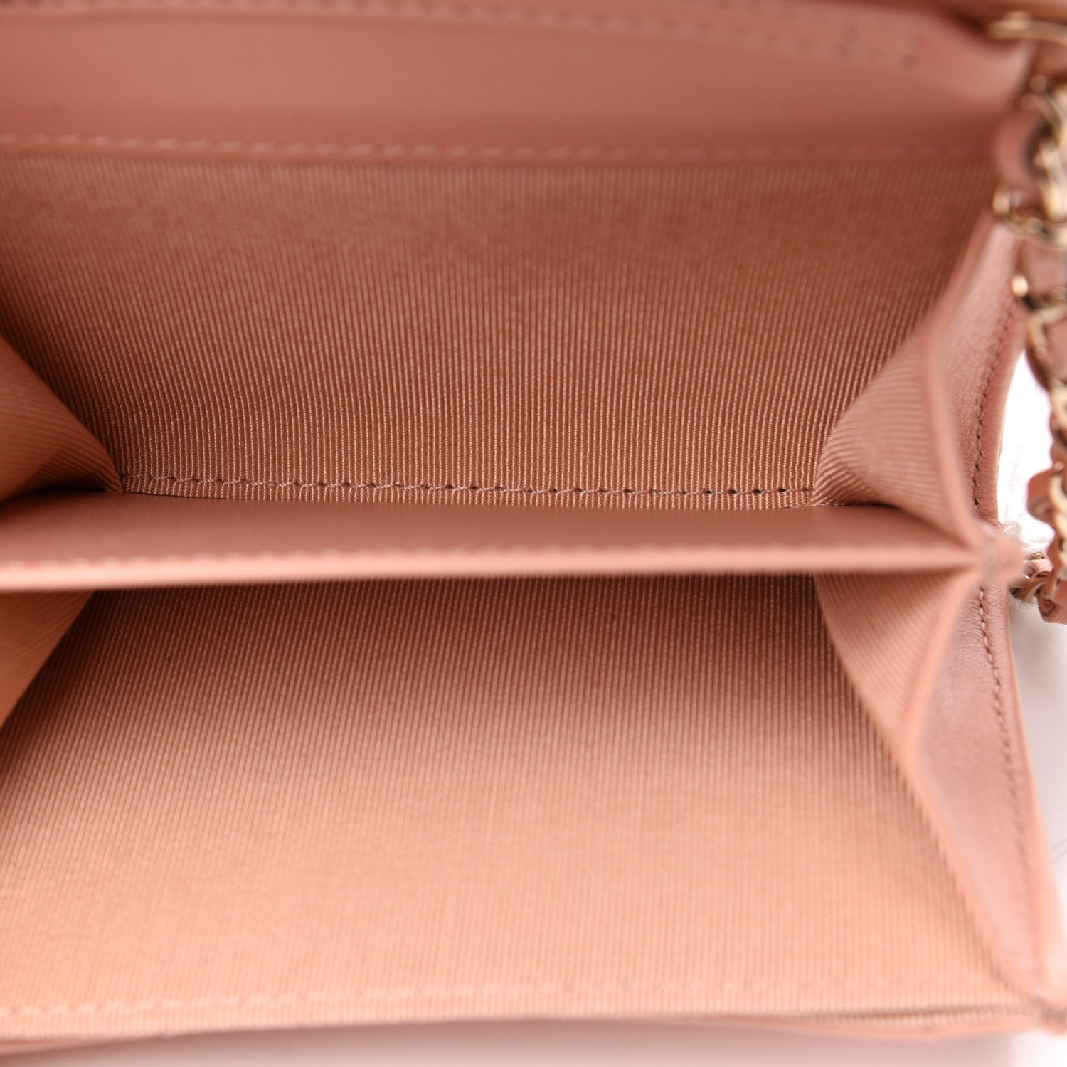 Chanel Lambskin Quilted Flap Card Holder On Chain Light Pink 5 of 12
