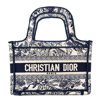 Christian Dior Canvas Embroidered Mini Toile De Jouy Book Tote Blue 1 of 14