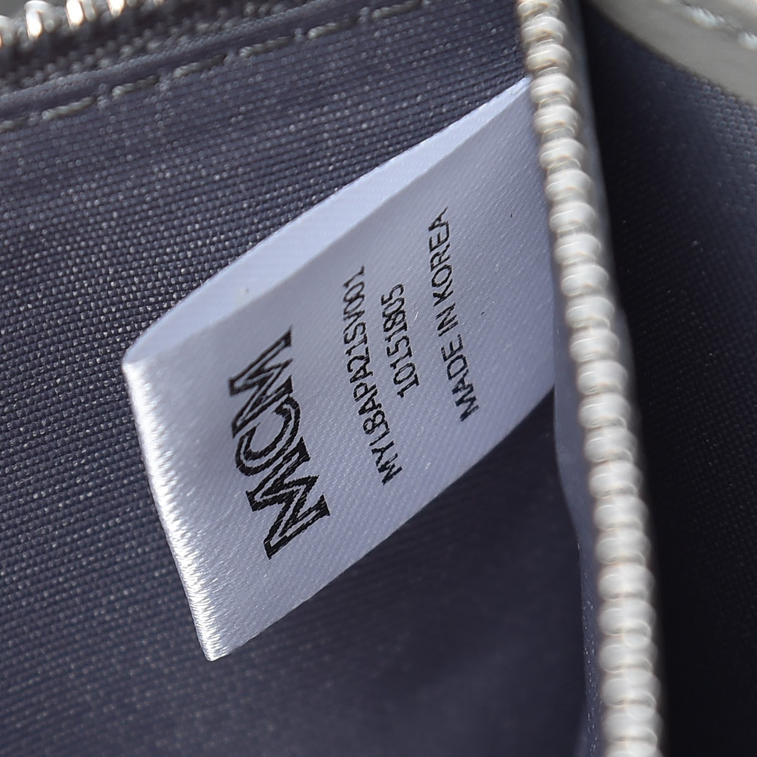 MCM Metallic Monogram Patent Large Zip Around Wallet Silver 9 of 10
