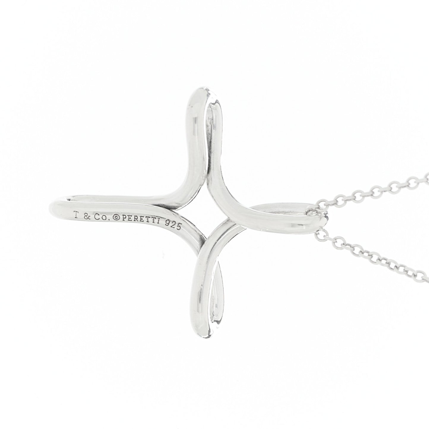 Sterling Silver Elsa Peretti Infinity Cross Pendant Necklace