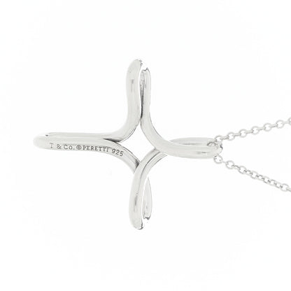 Tiffany Sterling Silver Elsa Peretti Infinity Cross Pendant Necklace 6 of 7