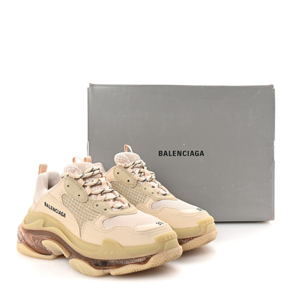 Balenciaga Fabric Mesh Clear Sole Womens Triple S Sneakers 39 Nude 10 of 10
