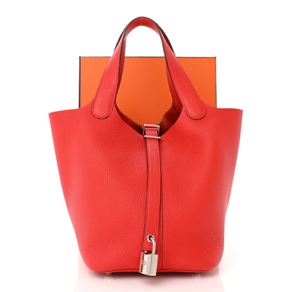 Hermes Taurillon Clemence Picotin Lock 18 PM Rouge de Coeur 12 of 12