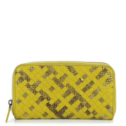 Bottega Veneta Nappa Intrecciato Ayers Zip Around Wallet Ancient Gold 1 of 8