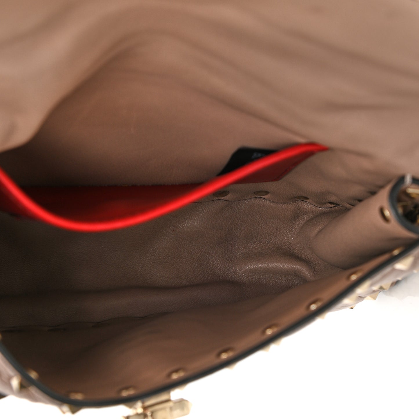 Nappa Small Rockstud Spike Shoulder Bag Poudre