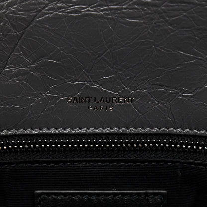 Saint Laurent Crinkled Calfskin Matelasse Monogram Medium Niki Chain Satchel Storm 5 of 10
