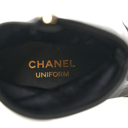 Chanel Stretch Lambskin Cap Toe CC Uniform Short Boots 40 Black 7 of 9