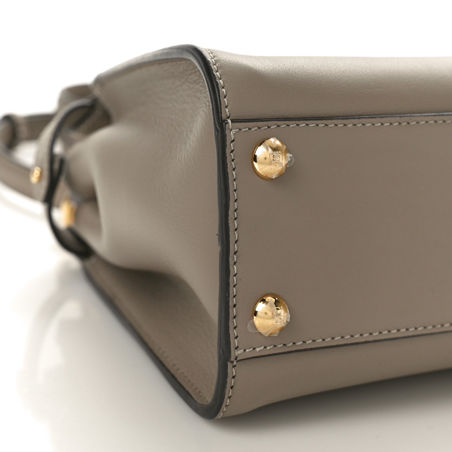 Fendi Vitello Seta Shiny Nappa Plexiglass Tortoise Mini Peekaboo Iconic Satchel Tortora 9 of 10