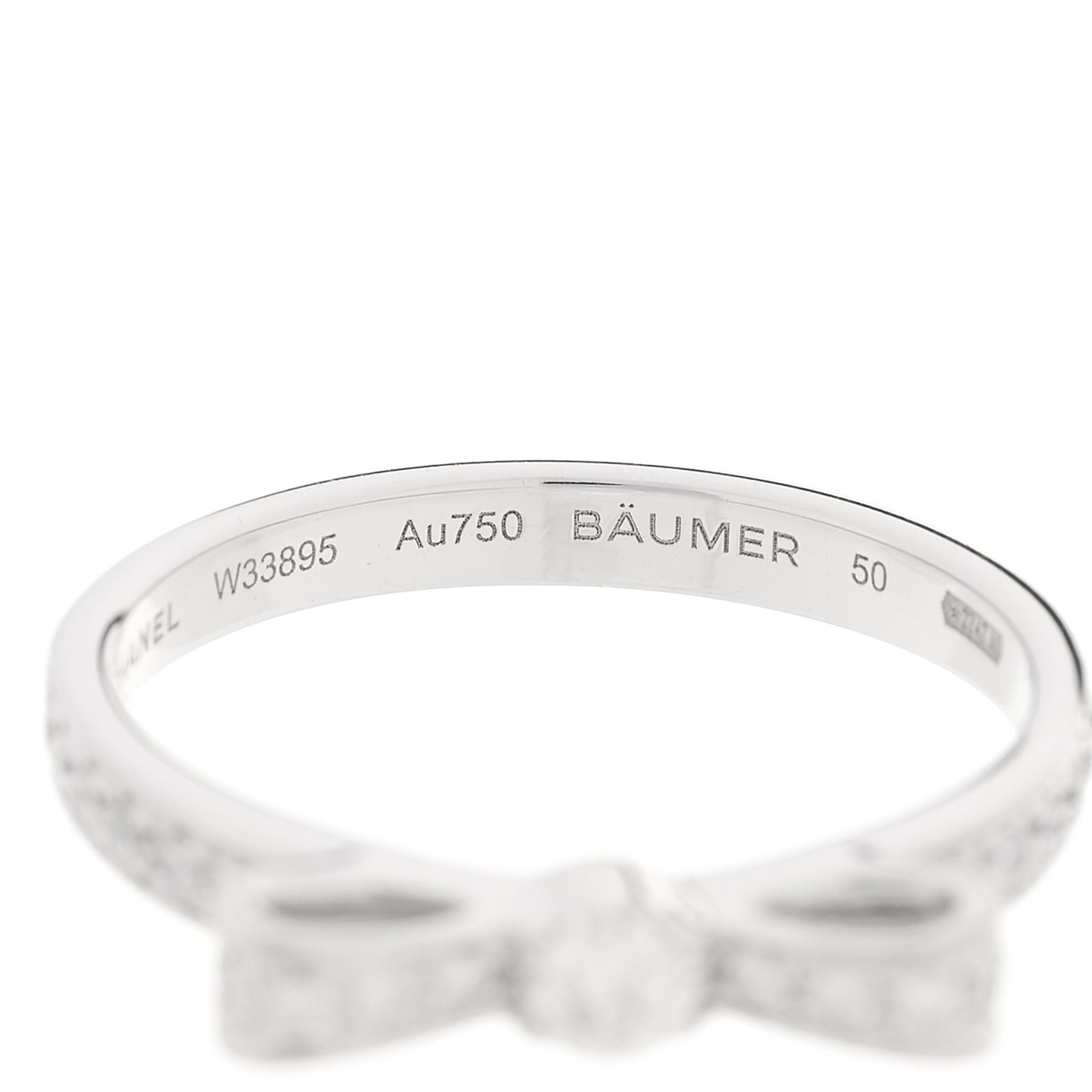 18K White Gold Diamond Ruban Ring 50 5.25