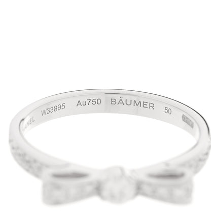 Chanel 18K White Gold Diamond Ruban Ring 50 5.25 6 of 7